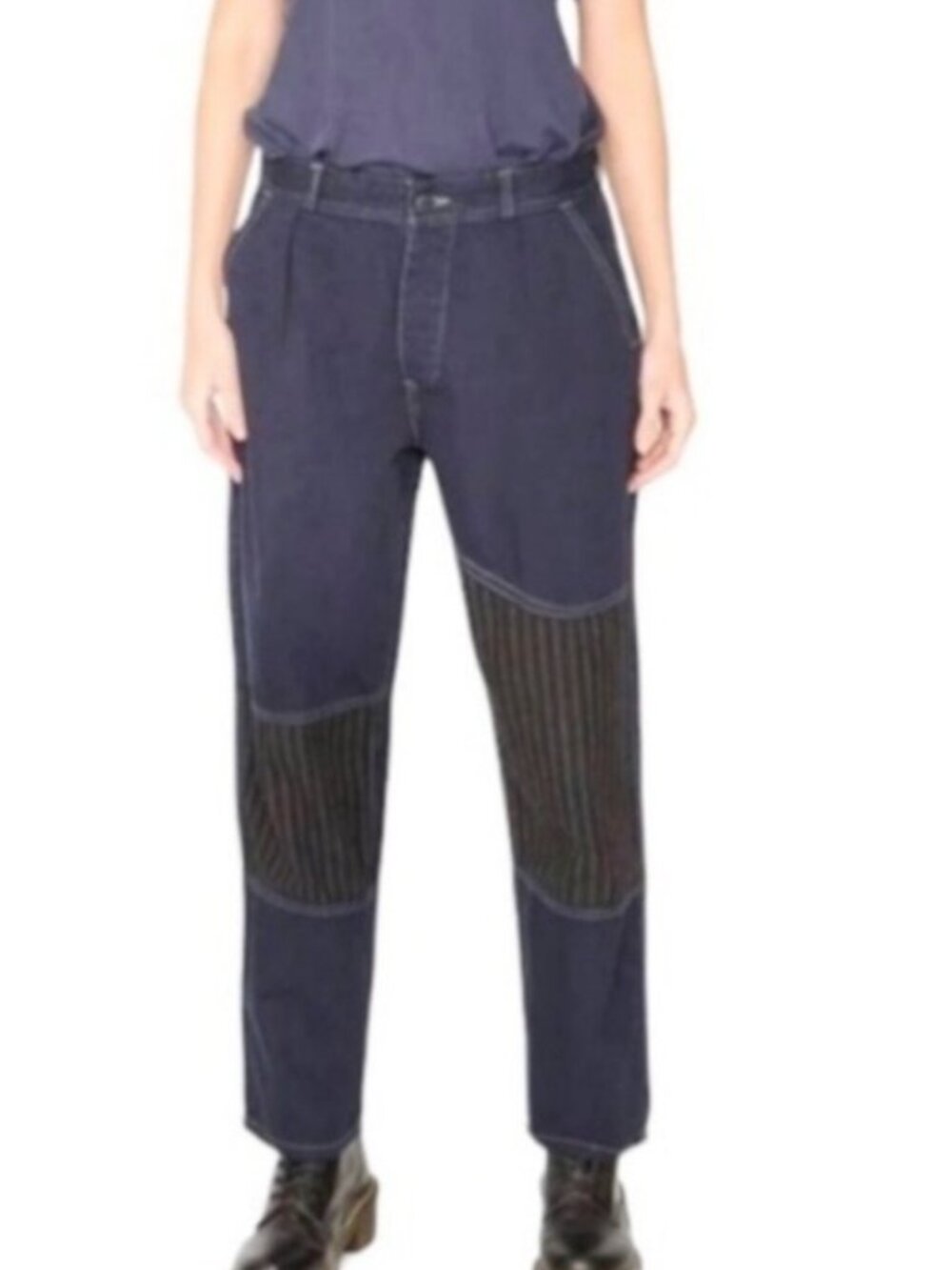 NWT Sandrine Rose x Free People Pants 28 Soft Cotton Flax Eco French Worker $228
